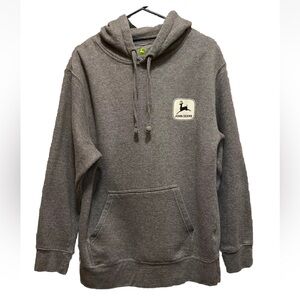 John Deere Long Sleeve Gray Pullover Hoodie Size M
